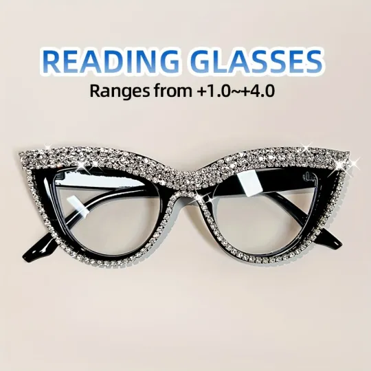 DIAMOND CAT-EYE READING GLASSES