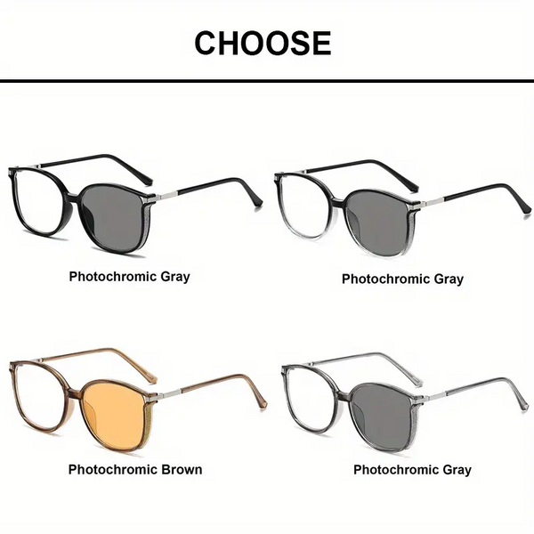 2025 New Women's Large Frame Photochromic Reading Glasses