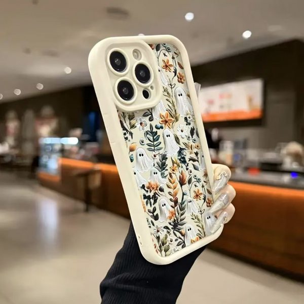Halloween Cute Ghost Spooky Garden/Flower Phone Case for iPhone