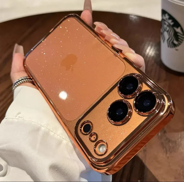 Luxury Glitter Hard Plating Clear Case for iPhone