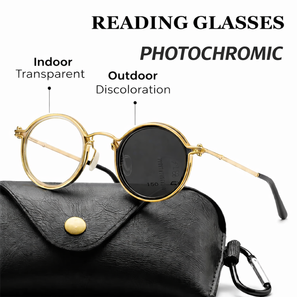 2026 New Ultralight Multifocal Photochromic Progressive Reading Glasses with Blue Light Protection