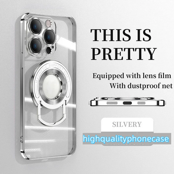 (🎁2024-Christmas Hot Sale🎁)Magnetic Holder Plating Phone Case for iPhone