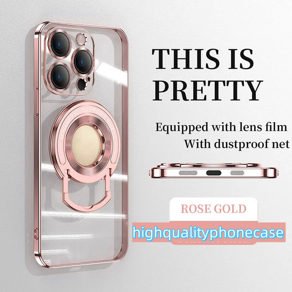 (🎁2024-Christmas Hot Sale🎁)Magnetic Holder Plating Phone Case for iPhone