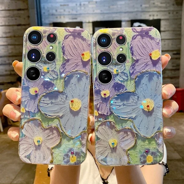 Hot Vintage Oil Painting Flower Phone Case