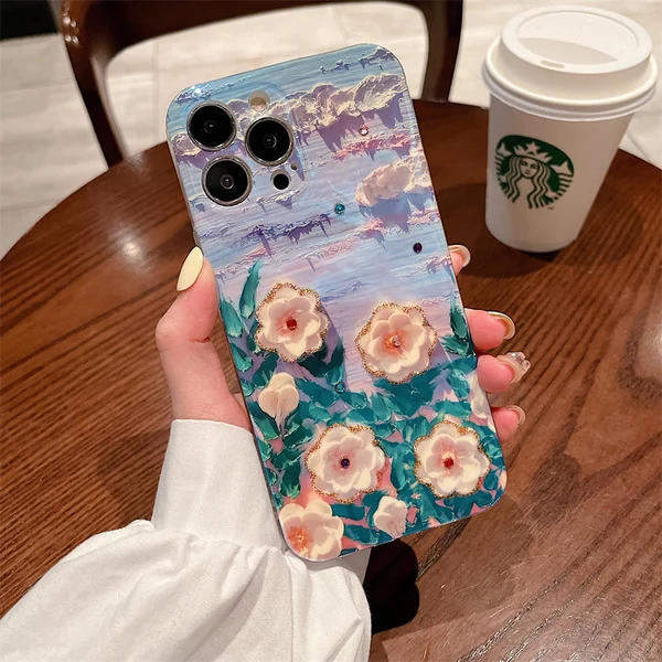 Hot Vintage Oil Painting Flower Phone Case