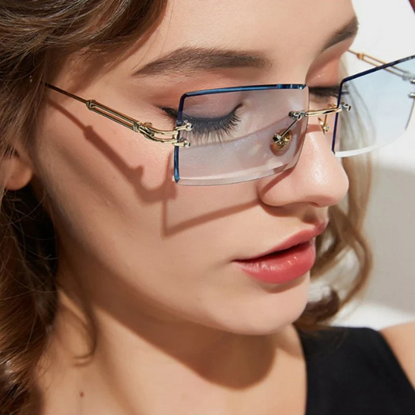 Rimless Cubed Sunglasses