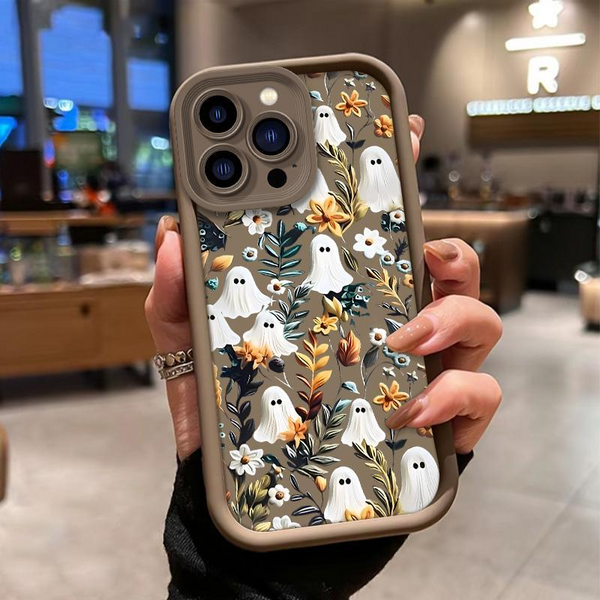 Halloween Cute Ghost Spooky Garden/Flower Phone Case for iPhone