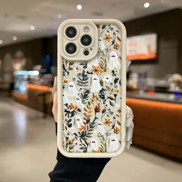 Halloween Cute Ghost Spooky Garden/Flower Phone Case for iPhone