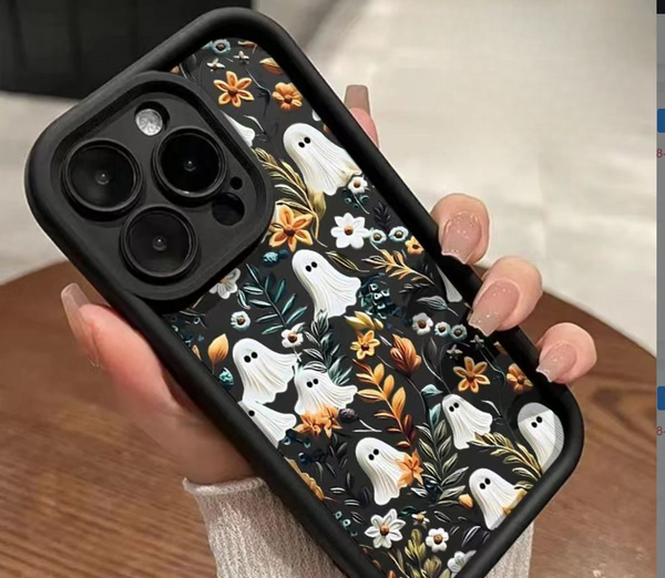 Halloween Cute Ghost Spooky Garden/Flower Phone Case for iPhone