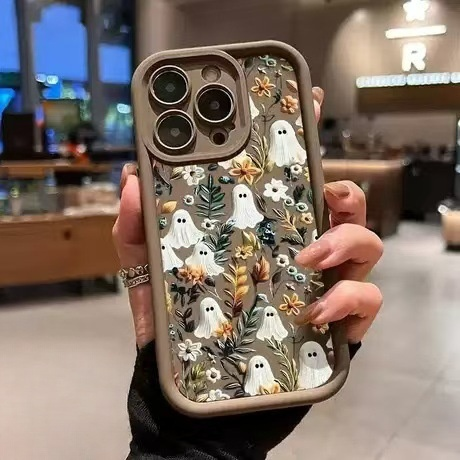 Halloween Cute Ghost Spooky Garden/Flower Phone Case for iPhone
