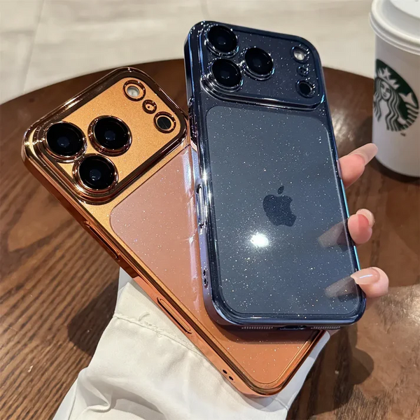 Luxury Glitter Hard Plating Clear Case for iPhone