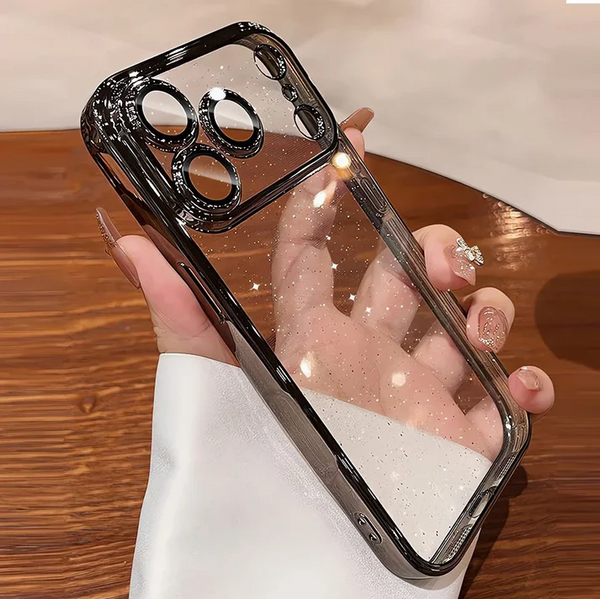 Luxury Glitter Hard Plating Clear Case for iPhone
