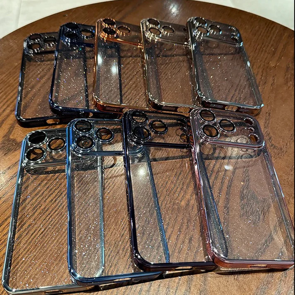 Luxury Glitter Hard Plating Clear Case for iPhone