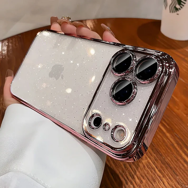 Luxury Glitter Hard Plating Clear Case for iPhone