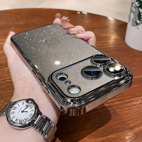 Luxury Glitter Hard Plating Clear Case for iPhone