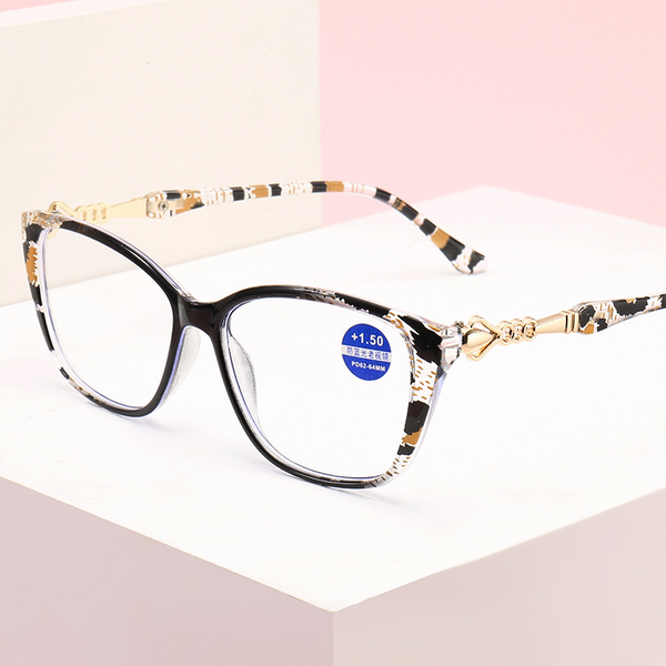 2026 New Leopard Print Square Frame Reading Glasses with Anti-Blue Light Lenses