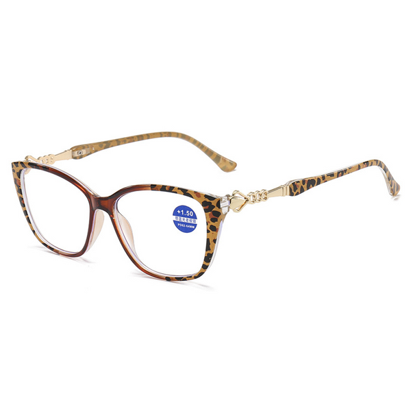 2026 New Leopard Print Square Frame Reading Glasses with Anti-Blue Light Lenses