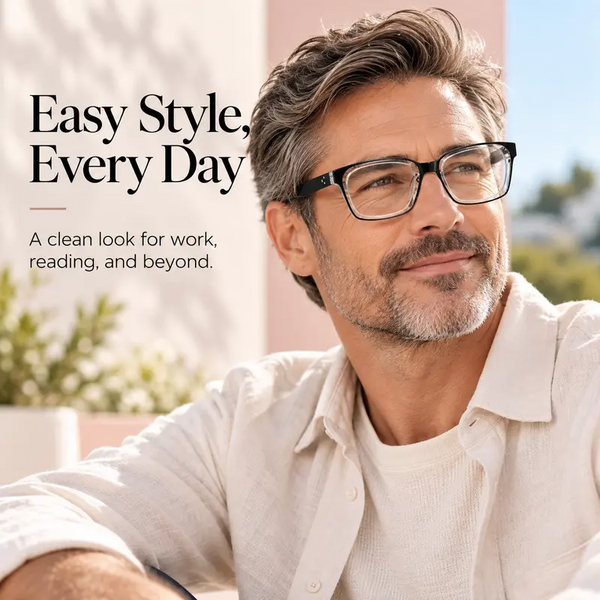 2026 New Universal Square Frame Photochromic Reading Glasses with Blue Light Protection