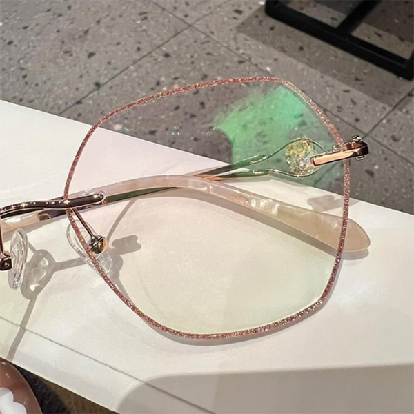 WOMEN'S FASHION DIAMOND FRAMELESS ANTI-BLUE LIGHT READING GLASSES